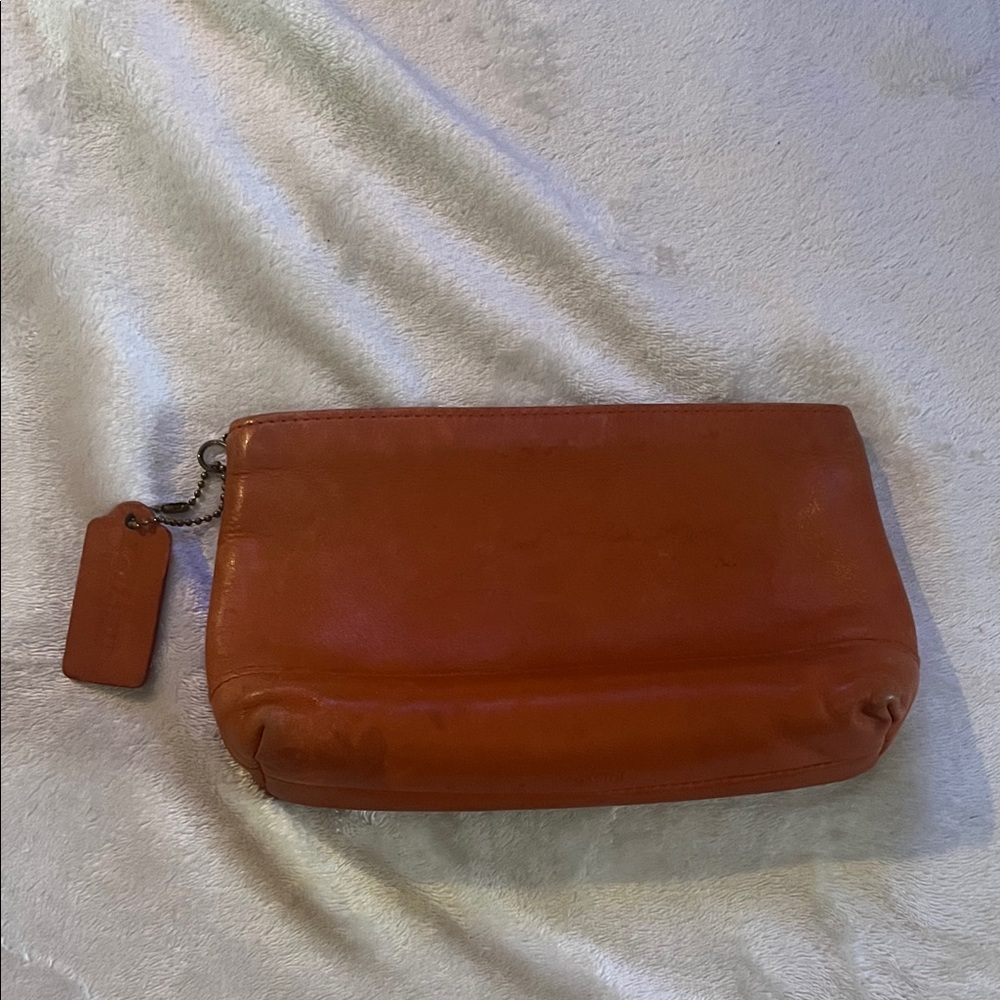 Coach orange  Leather Toiletry Bag